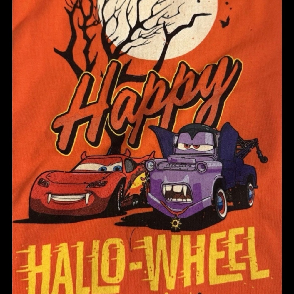 Disney Park Disneyland Pixar Lightning McQueen Halloween Kids Shirt XL - Picture 3 of 3